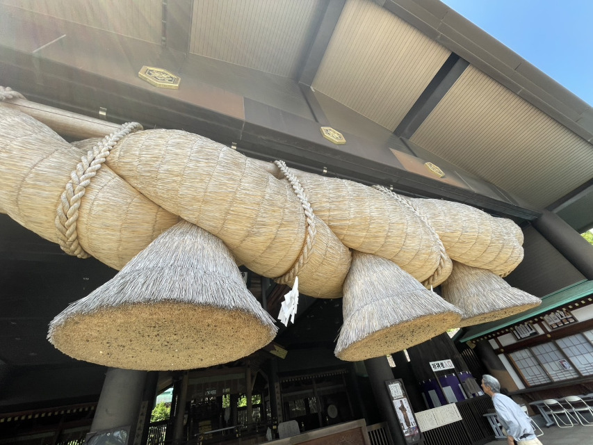 常陸国出雲大社、すごく大きなしめ縄!